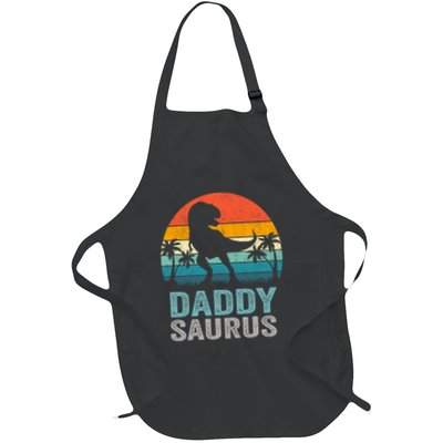 Daddysaurus Funny FatherS Day T Rex Daddy Saurus Full-Length Apron With Pockets