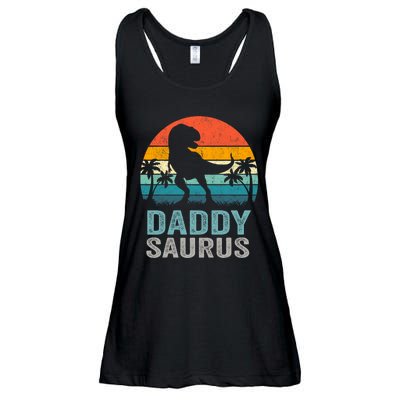 Daddysaurus Funny FatherS Day T Rex Daddy Saurus Ladies Essential Flowy Tank