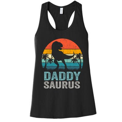 Daddysaurus Funny FatherS Day T Rex Daddy Saurus Women's Racerback Tank