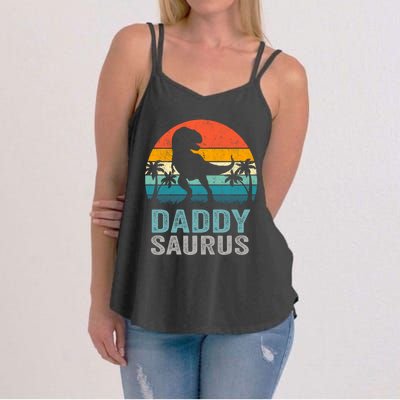 Daddysaurus Funny FatherS Day T Rex Daddy Saurus Women's Strappy Tank