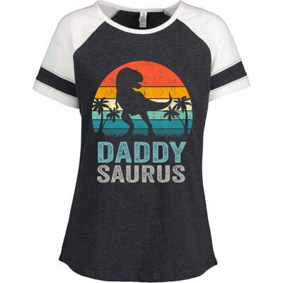 Daddysaurus Funny FatherS Day T Rex Daddy Saurus Enza Ladies Jersey Colorblock Tee