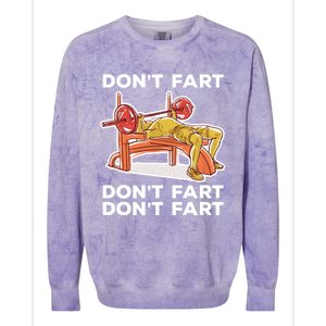 Don't Fart Funny Fitness Gym Workout Vinatge Gift Colorblast Crewneck Sweatshirt