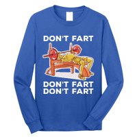 Don't Fart Funny Fitness Gym Workout Vinatge Gift Long Sleeve Shirt