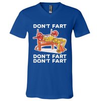 Don't Fart Funny Fitness Gym Workout Vinatge Gift V-Neck T-Shirt