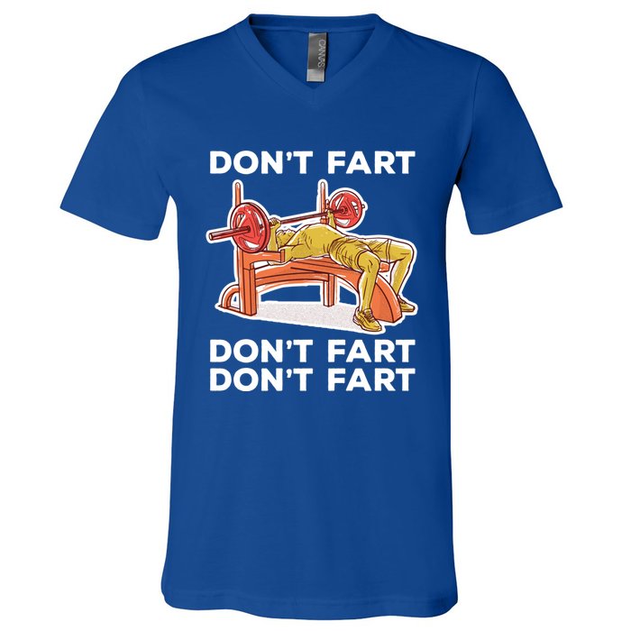 Don't Fart Funny Fitness Gym Workout Vinatge Gift V-Neck T-Shirt