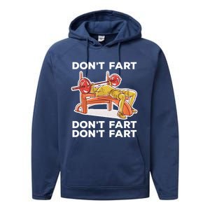 Don't Fart Funny Fitness Gym Workout Vinatge Gift Performance Fleece Hoodie