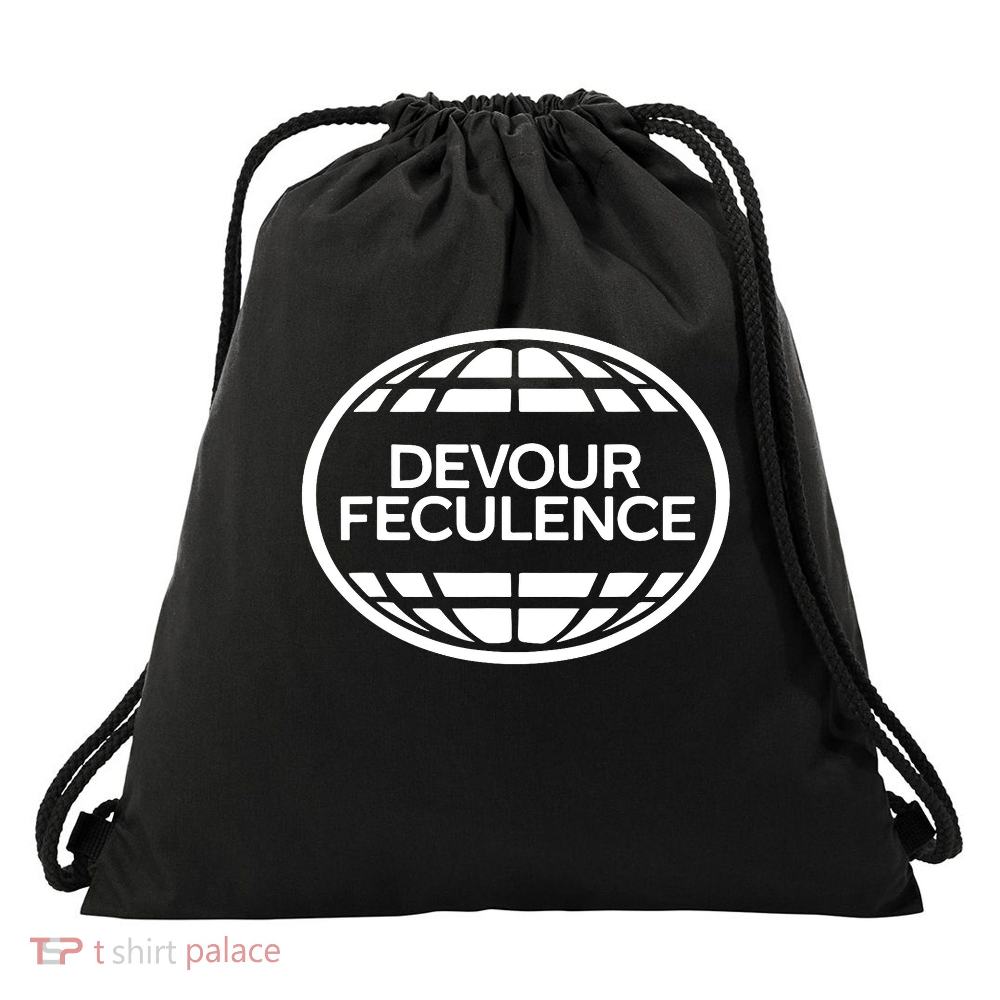 Devour Feculence Funny Adult Humor Quote Drawstring Bag