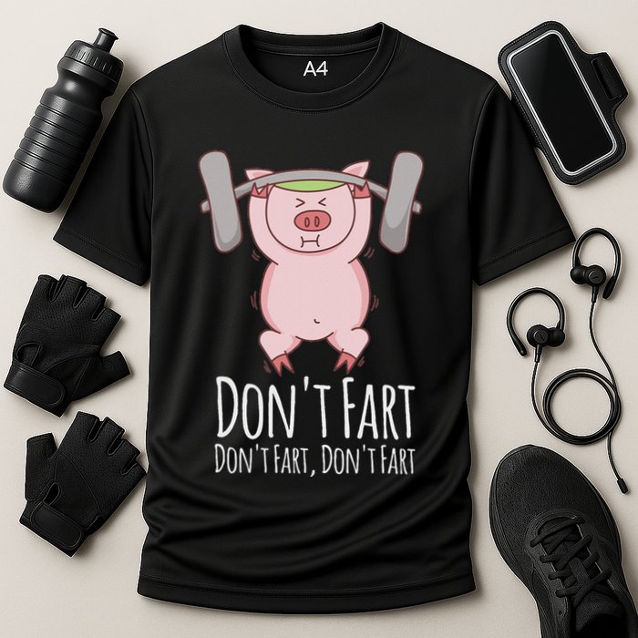 DonT Fart Funny Fitness Gym Workout Squats Cooling Performance Crew T-Shirt