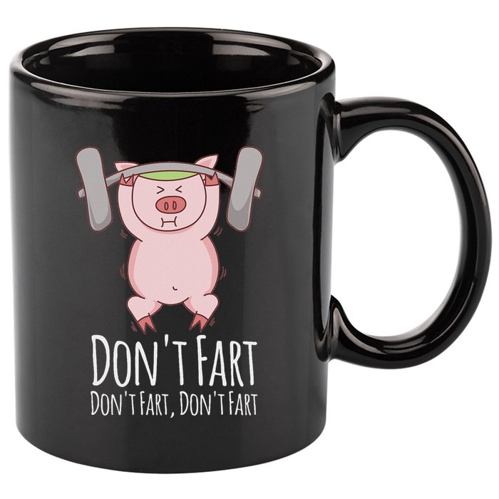 DonT Fart Funny Fitness Gym Workout Squats 11oz C Handle Ceramic Mug
