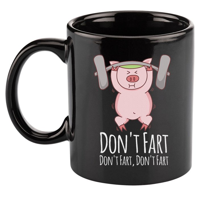 DonT Fart Funny Fitness Gym Workout Squats 11oz C Handle Ceramic Mug