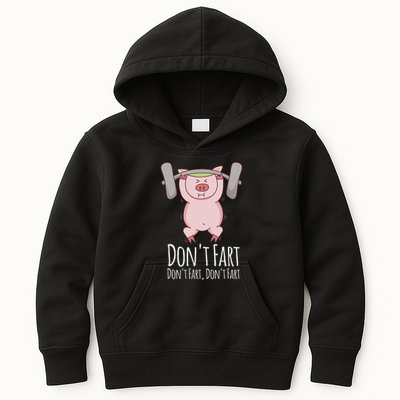 DonT Fart Funny Fitness Gym Workout Squats Kids Hoodie