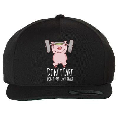 DonT Fart Funny Fitness Gym Workout Squats Wool Snapback Cap