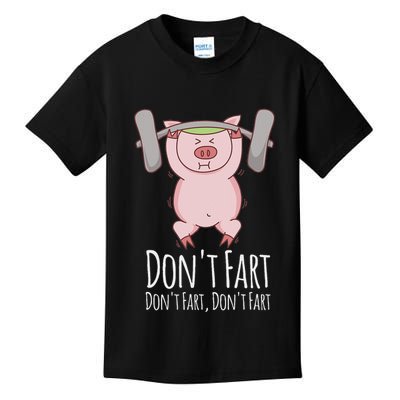DonT Fart Funny Fitness Gym Workout Squats Kids T-Shirt