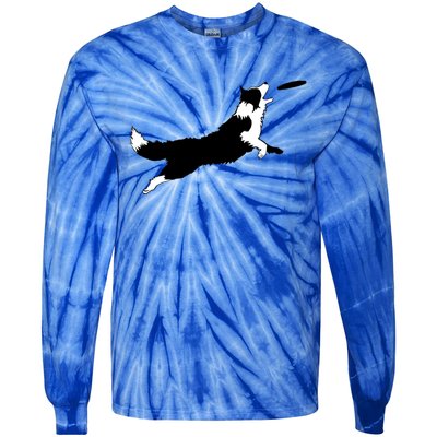 Dog Fetch Frisbee Border Collie Cool Gift Dog Lover Gift Meaningful Gift Tie-Dye Long Sleeve Shirt