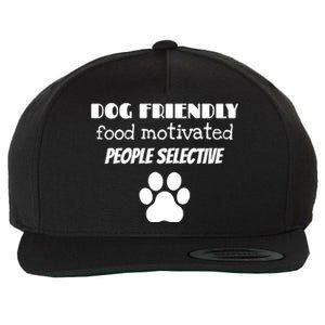 Dog Friendly Food Motivated People Selective Pet Dog Lover Wool Snapback Cap