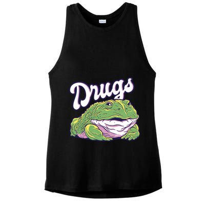 Drugs Frog Funny Ladies PosiCharge Tri-Blend Wicking Tank