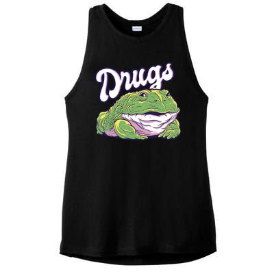 Drugs Frog Funny Ladies PosiCharge Tri-Blend Wicking Tank