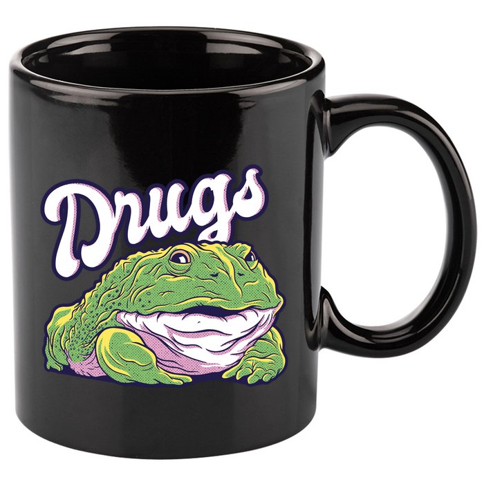 Drugs Frog Funny 11oz C Handle Ceramic Mug