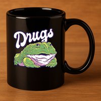 Drugs Frog Funny 11oz C Handle Ceramic Mug