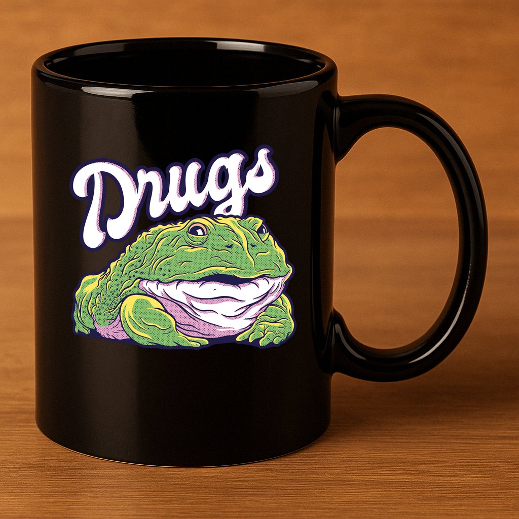 Drugs Frog Funny 11oz C Handle Ceramic Mug