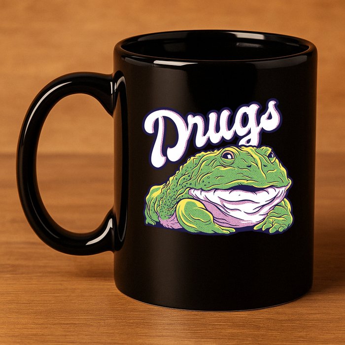 Drugs Frog Funny 11oz C Handle Ceramic Mug
