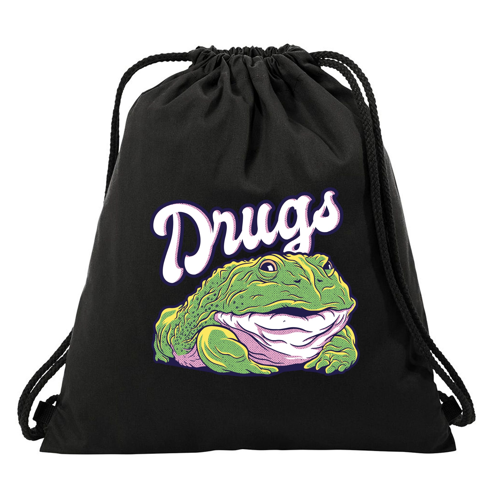 Drugs Frog Funny Drawstring Bag