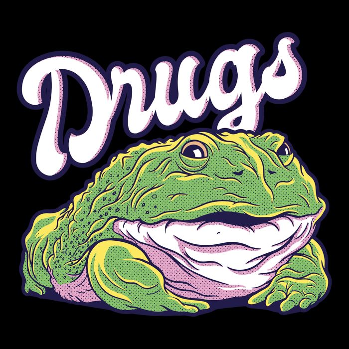 Drugs Frog Funny Drawstring Bag