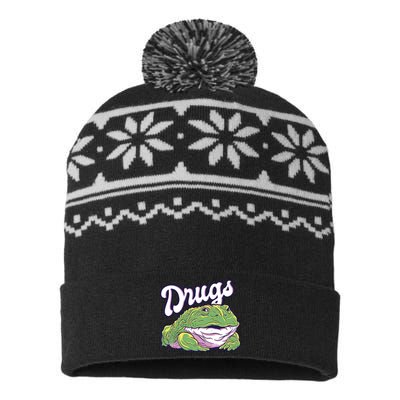 Drugs Frog Funny USA-Made Snowflake Beanie