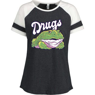 Drugs Frog Funny Enza Ladies Jersey Colorblock Tee