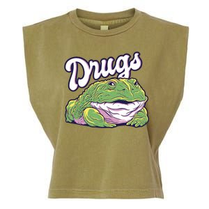 Drugs Frog Funny Garment-Dyed Women's Muscle Tee