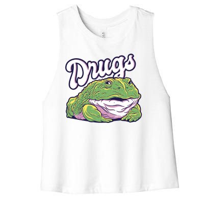 Drugs Frog Funny Women's Racerback Cropped Tank