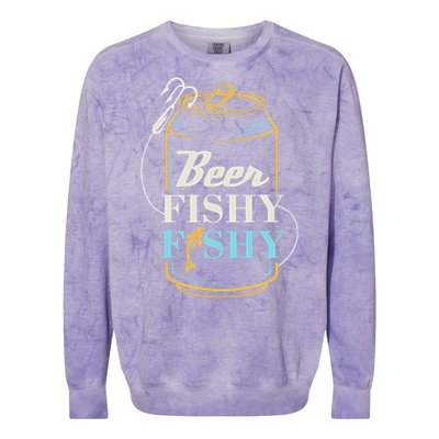 Dad Fishing for Beer Fishy Novelty Colorblast Crewneck Sweatshirt