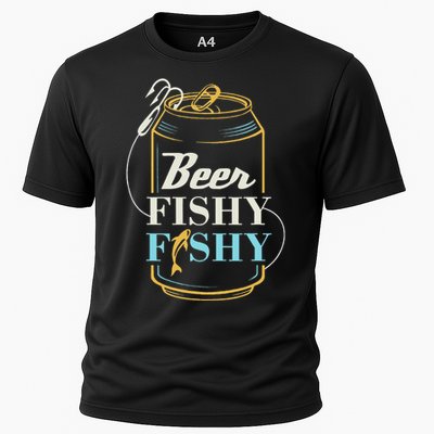 Dad Fishing for Beer Fishy Novelty Cooling Performance Crew T-Shirt