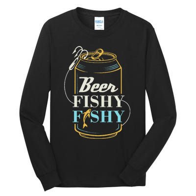 Dad Fishing for Beer Fishy Novelty Tall Long Sleeve T-Shirt