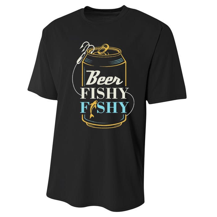 Dad Fishing for Beer Fishy Novelty Performance Sprint T-Shirt