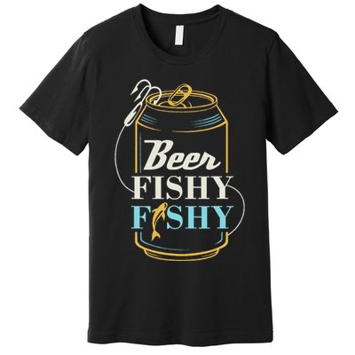 Dad Fishing for Beer Fishy Novelty Premium T-Shirt