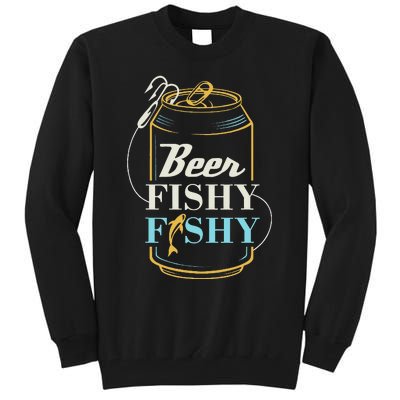 Dad Fishing for Beer Fishy Novelty Tall Sweatshirt