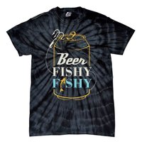 Dad Fishing for Beer Fishy Novelty Tie-Dye T-Shirt