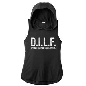 Dilf Funny Fathers Day Gift For Dad Gift Ladies PosiCharge Tri-Blend Wicking Draft Hoodie Tank