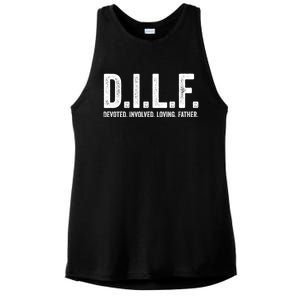 Dilf Funny Fathers Day Gift For Dad Gift Ladies PosiCharge Tri-Blend Wicking Tank