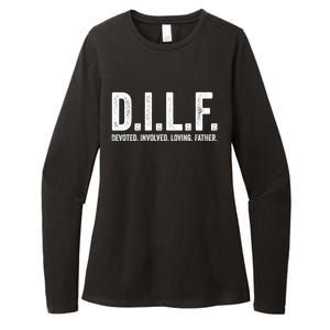 Dilf Funny Fathers Day Gift For Dad Gift Womens CVC Long Sleeve Shirt