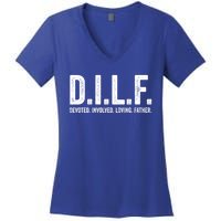 Dilf Funny Fathers Day Gift For Dad Gift Women's V-Neck T-Shirt