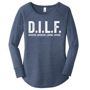 Dilf Funny Fathers Day Gift For Dad Gift Women's Perfect Tri Tunic Long Sleeve Shirt