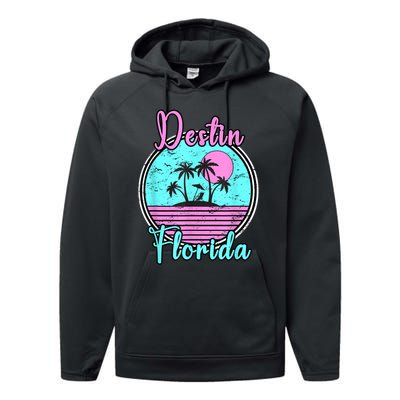 Destin Florida Fl Beach Travel Souvenir Gift. Performance Fleece Hoodie