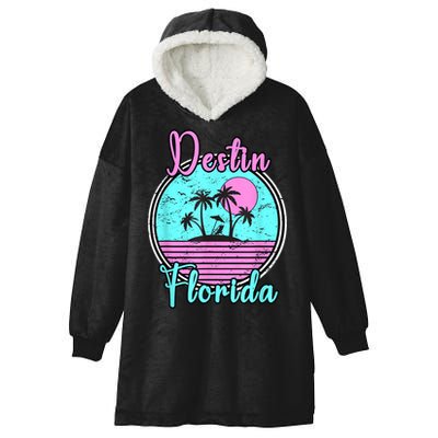 Destin Florida Fl Beach Travel Souvenir Gift. Hooded Wearable Blanket