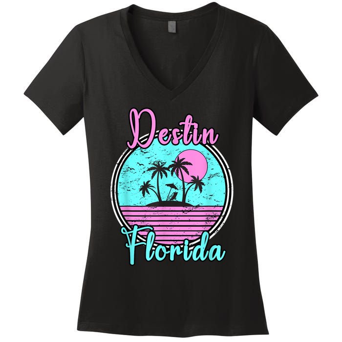 Destin Florida Fl Beach Travel Souvenir Gift. Women's V-Neck T-Shirt