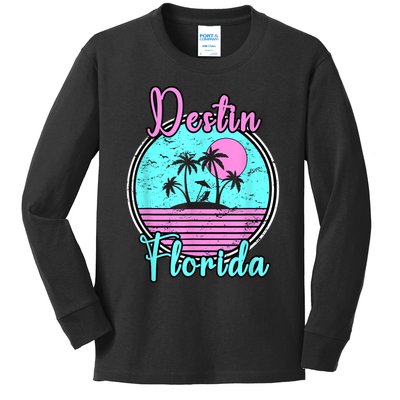 Destin Florida Fl Beach Travel Souvenir Gift. Kids Long Sleeve Shirt