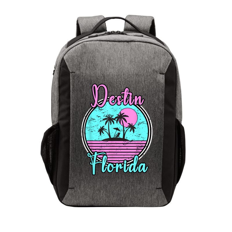 Destin Florida Fl Beach Travel Souvenir Gift. Vector Backpack