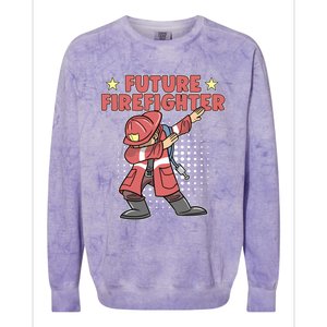 Dabbing Future Firefighter Fire Gift Colorblast Crewneck Sweatshirt