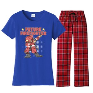 Dabbing Future Firefighter Fire Gift Women's Flannel Pajama Set